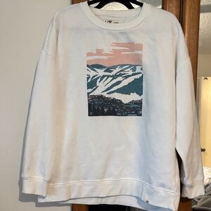 LIV OUTDOOR Graphic Print White Sweatshirt xl